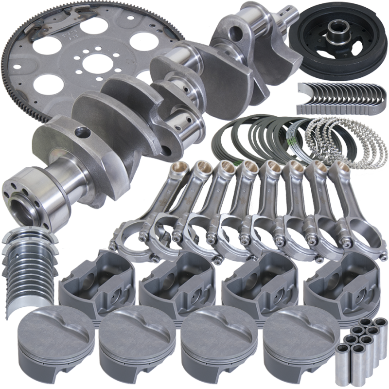 Eagle B13007E040 fits Chevy 350 3.750in Crank 6.000in I-Beam Rods -5cc Flat Top 4.040in Pistons Balanced Assembly