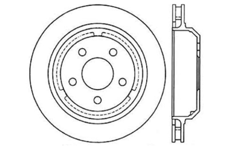 Stoptech 127.62065L 98-02 Chevrolet Camaro / Pontiac Firebird/Trans Am Slotted & Drilled Rear Left Rotor
