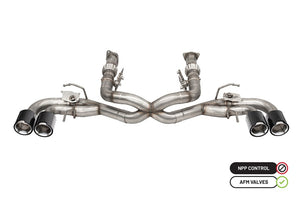 CORSA Performance 21106CF Corsa 2020-2025 fits Chevrolet Corvette C8 RWD 3in Delete 4 Valve Cat-Back w/NPP w/4.5in CF Polished Tips