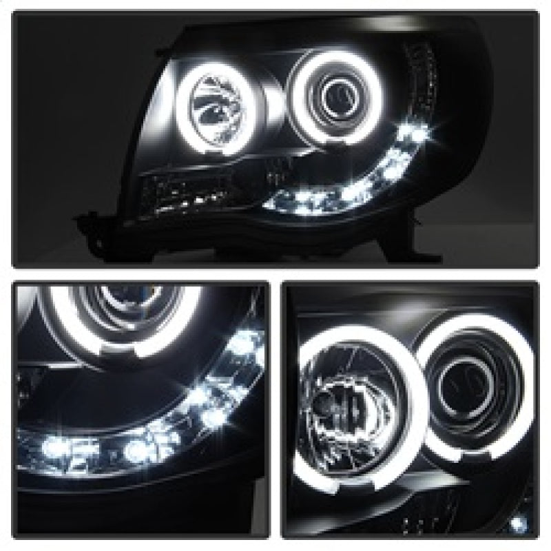 Spyder 5079046 fits Toyota 05-11 Tacoma Projector Headlights CCFL Halo LED Blk