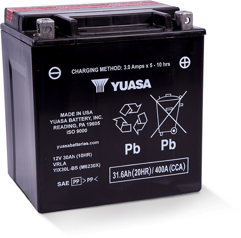 Yuasa YUAM6230X YIX30L-BS High Performance Maintenance Free AGM 12 Volt Battery (Bottle Supplied)