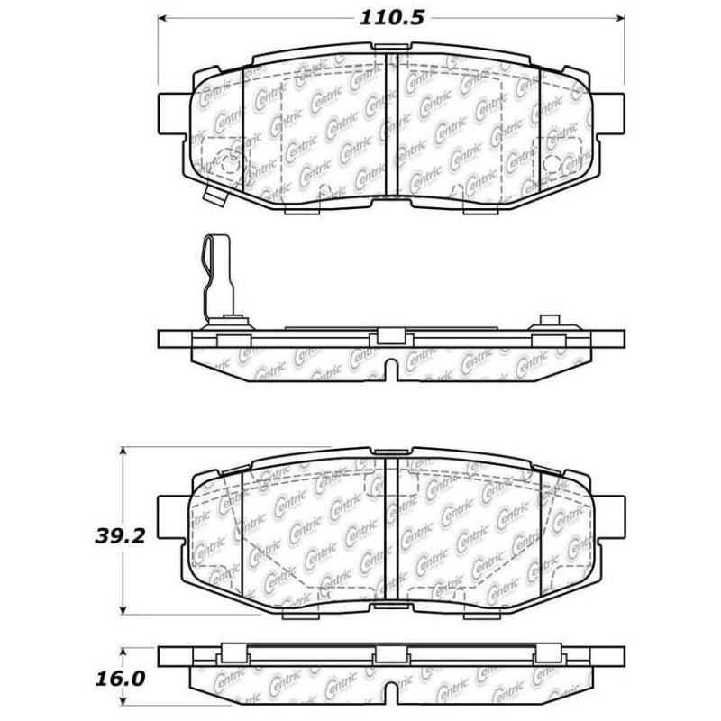 Stoptech 308.1124 Street Touring 06-10 fits Subaru Legacy Sedan/Outback/13 BRZ Rear Brake Pads