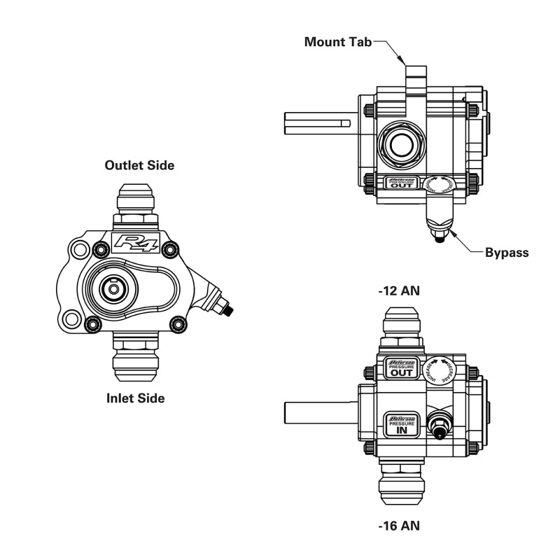 Peterson Fluid Systems 04-1004 R4 1-Stage Oil Pump - Left Side Mount - Rear Drive