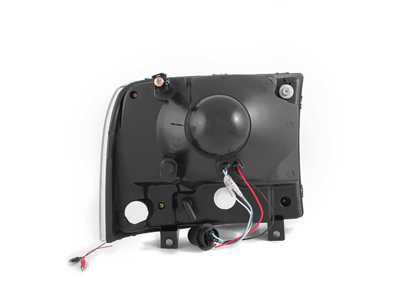 ANZO 111106 2004 fits Ford 00-20 Excursion Crystal Headlights Black w/ LED 1pc