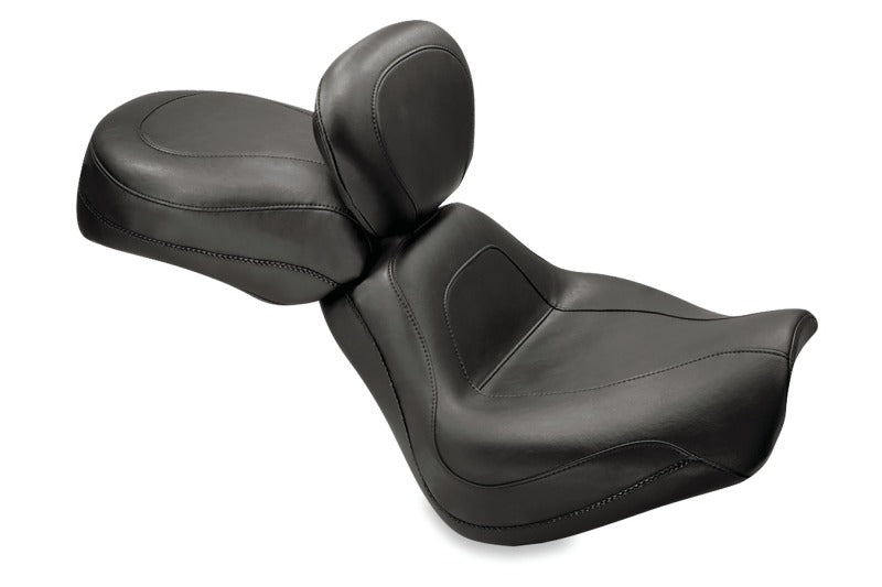 Mustang 79158 Harley Softail Deuce Sport Touring Solo Seat w/Driver Backrest - Black