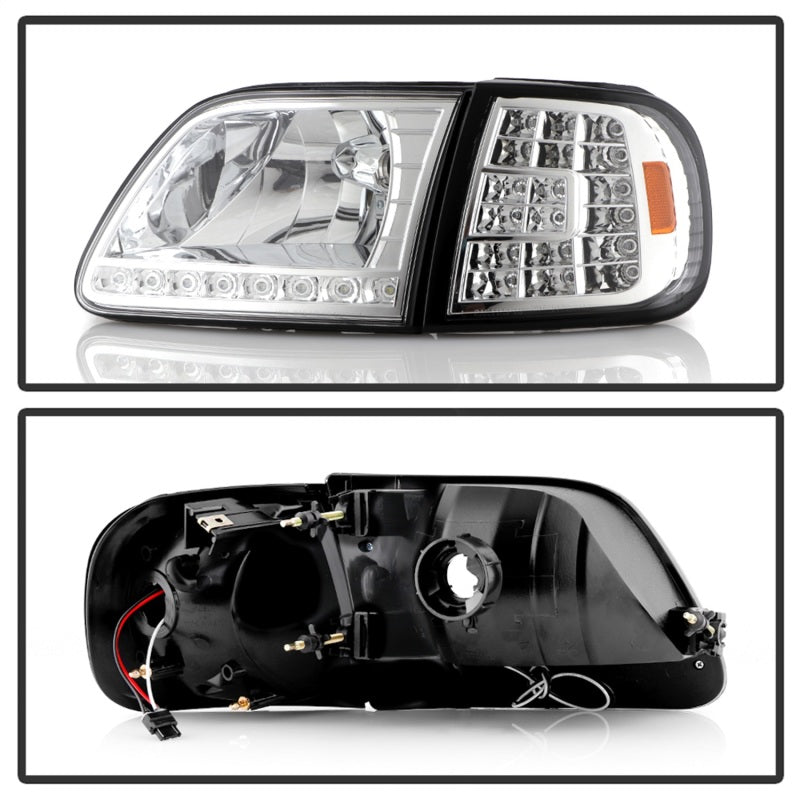 5014191 Xtune fits Ford 97-03 F150 Crystal Headlights w/ Clear LED Corners Chr