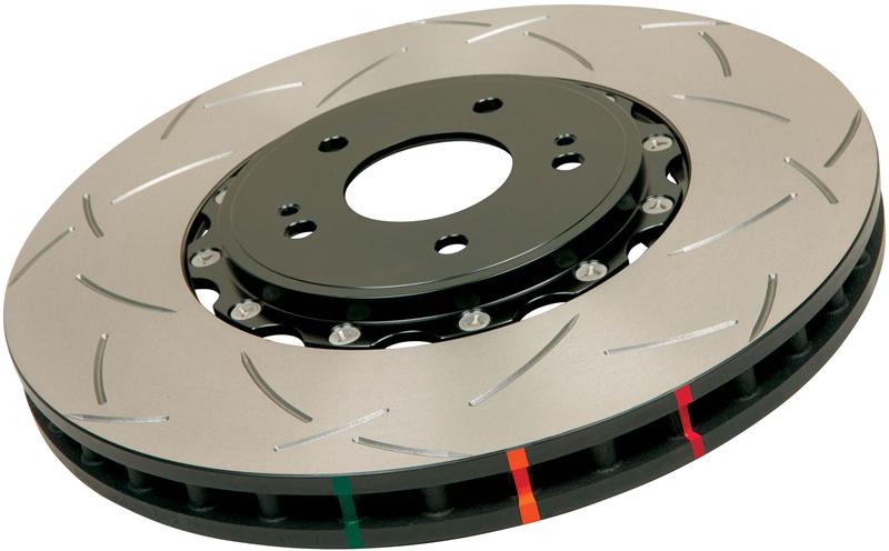 DBA 10-16 Hyundai Genesis Coupe 2.0T (w/Brembo Brakes) Front 5000 Series Slotted Rotor w/Black Hat