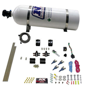 Nitrous Express 80004-15 4 Cyl Gas Nitrous Kit (100-250HP) w/15lb Bottle