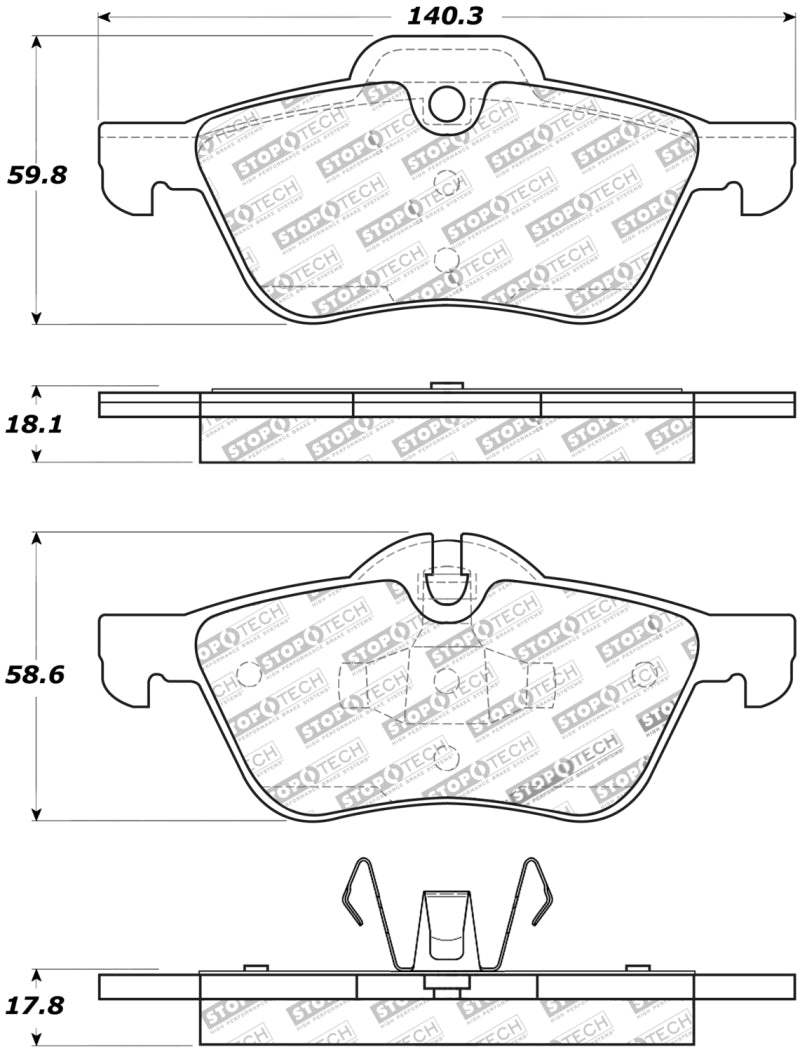 Stoptech 308.0939 Street Touring 02-06 Mini Front Brake Pads