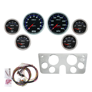 AutoMeter 7045-CB Autometer 67-72 fits GM Truck Billet Dash Panel - Tach/MPH Speedo/Oil Press/Water Temp/Volt - Cobalt