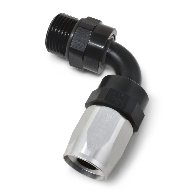 Russell 612433 Performance Swivel Hose End Assy #10 AN Male SAE Port to #8 Hose 90 Deg Clr/Blk Anodized