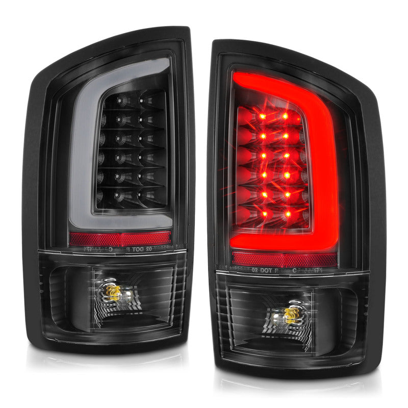 ANZO 311368 2006 fits Dodge 02-20 Ram 1500 LED Tail Lights w/ Light Bar Black Housing Clear Lens