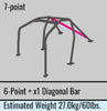 Cusco 232 290 F20 Safety21 7pt 2Pssgr BLK Thru Dash Roll Cage fits Nissan R33 2dr (S/O/No Cancel)