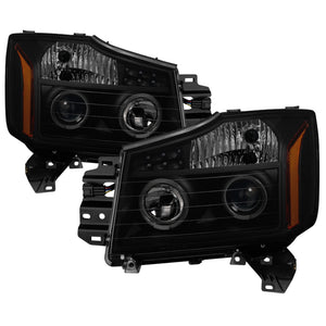 xTune 5082282 fits Nissan Titan 04-15 Projector Headlights - LED Halo - Black S