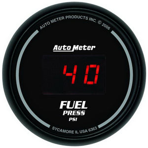 AutoMeter 6363 Autometer Z Series 52mm Black Digital 5-100 PSI Fuel Pressure Gauge