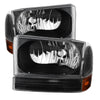 9025402 Xtune fits Ford 99-04 F250/350/450 Superduty Crystal Headlights w/ Bum