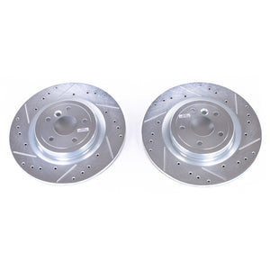 PowerStop fits Jaguar 16-18 XE Rear Evolution Drilled & Slotted Rotors - Pair