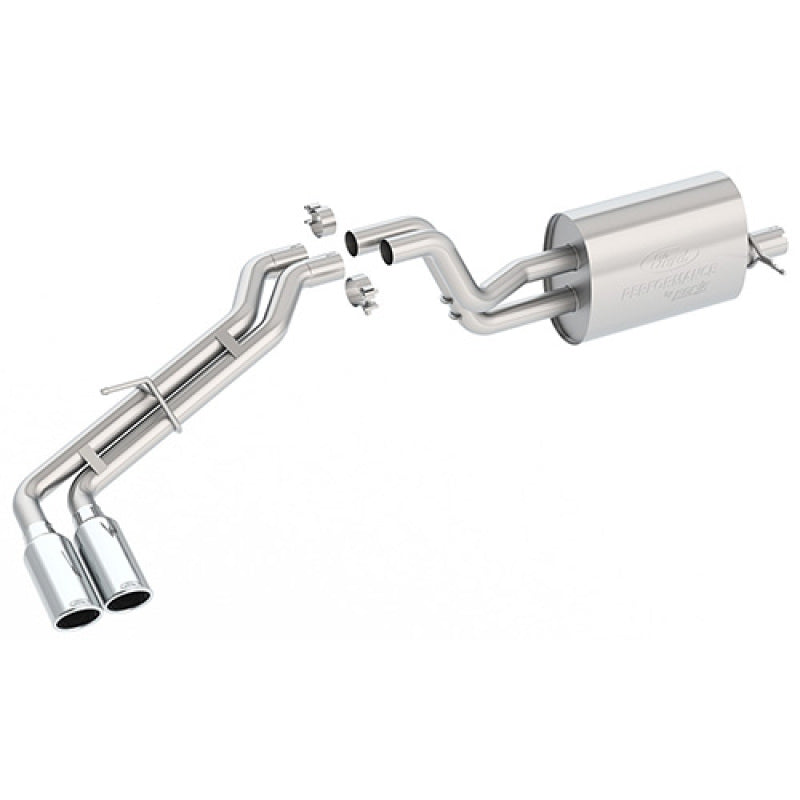 fits Ford Racing M-5200-RA23SC 2019 Ranger 2.3L Ecoboost Side Exit Cat-Back Exhaust System w/ Dual Chrome Tips