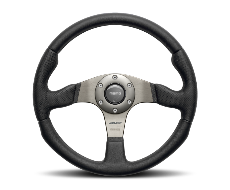 Momo RCE35BK1B Race Steering Wheel 350 mm - Black Leather/Anth Spokes