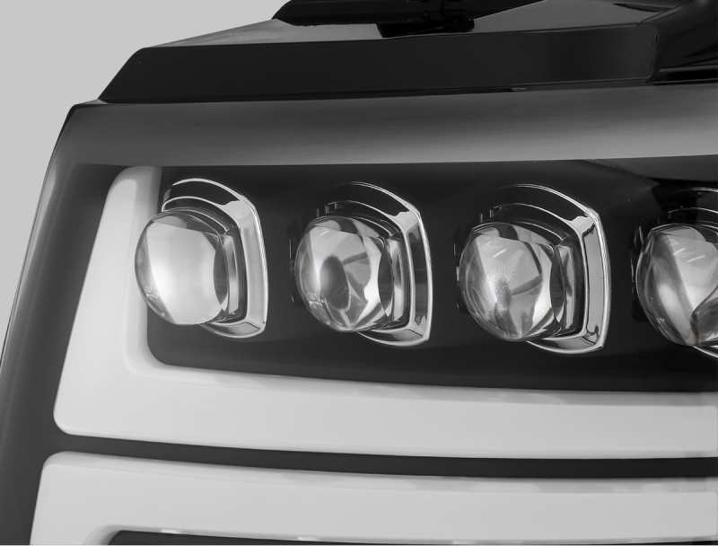 AlphaRex 880288 fits Chevy 07-13 Avalanche NOVA LED Proj Headlights Plank Style Matte Black w/Activ Light/DRL