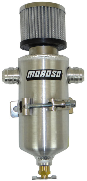 Moroso 85469 Breather Tank/Catch Can - Two -12An Male Fittings - Aluminum