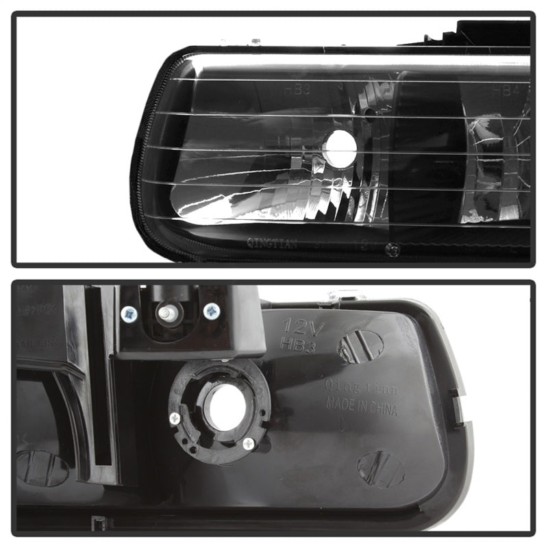 5064240 Xtune fits Chevy 00-06 TahOE Amber Crystal Headlights Black HD-JH-CSIL