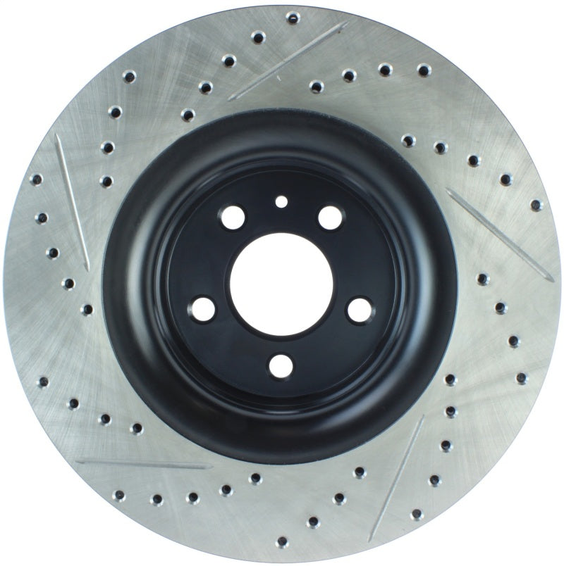 Stoptech 127.61114L Slotted & Drilled Sport Brake Rotor - 2015 Ford Mustang Non-Brembo - Front Left