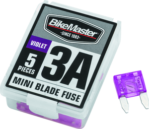 BikeMaster 152441 BikeMaster 5Piece 3A Replacement Mini Blade Fuse