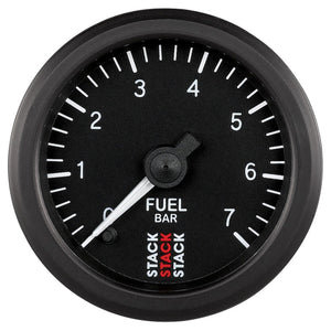 AutoMeter ST3305 Autometer Stack 52mm 0-7 Bar M10 Male Pro Stepper Motor Fuel Pressure Gauge - Black