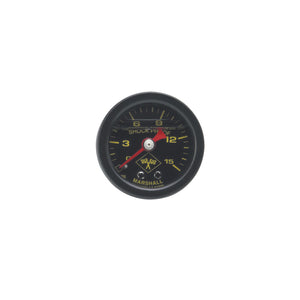 Russell 650310 Performance 15 psi fuel pressure gauge black face and case (Liquid-filled)