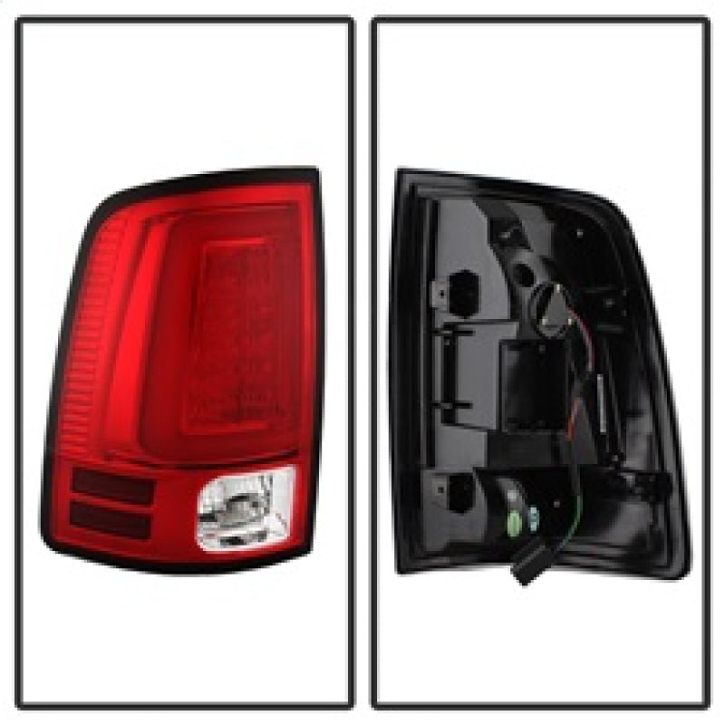 Spyder 5084071 fits Dodge 13-14 Ram 1500 LED Tail Lights - Red Clear ALT-YD-DRA