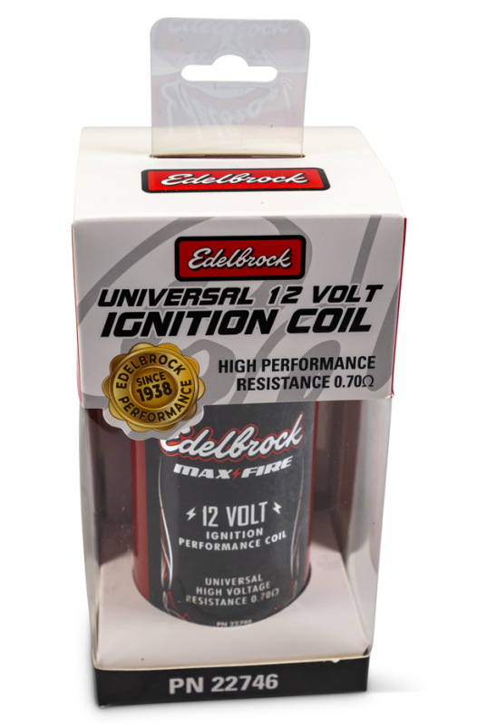 Edelbrock 22746 Ignition Coil - Electric Oil Filled - .70 PR Red w/ Black Top