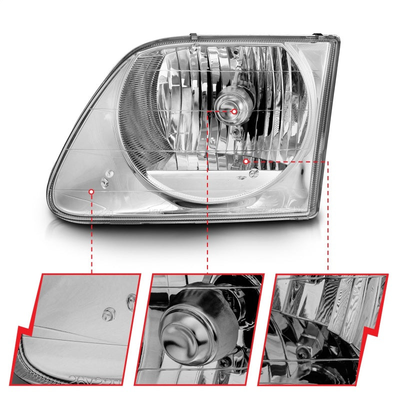 ANZO 111030 1903 fits Ford 97-20 F-150 Crystal Headlights Chrome