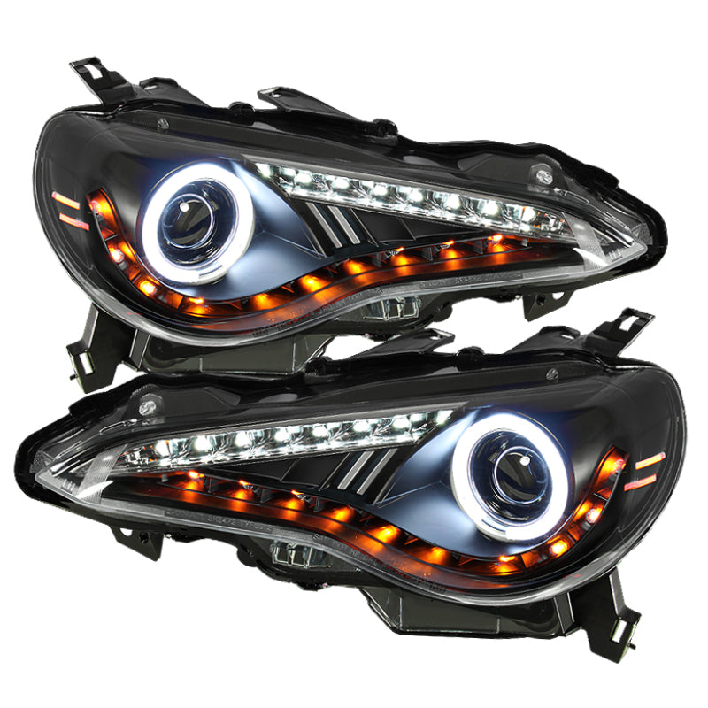 SPYDER 5075383 fits Scion FRS Projector Headlights CCFL Halo DRL LED Black