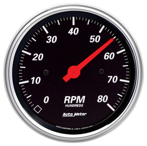AutoMeter 1490 Autometer Designer Black 3-3/8in Electrical 8k RPM In-Dash Tachometer