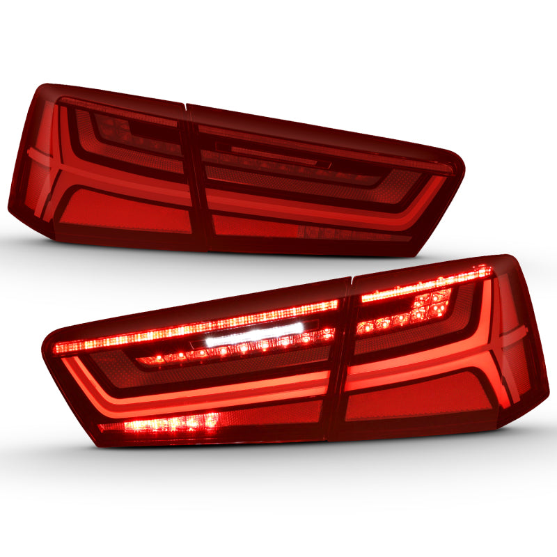 ANZO 321353 2018 fits Audi 12-20 A6 LED Taillight Black Housing Red/Clear Lens 4 pcs (Sequential Signal)