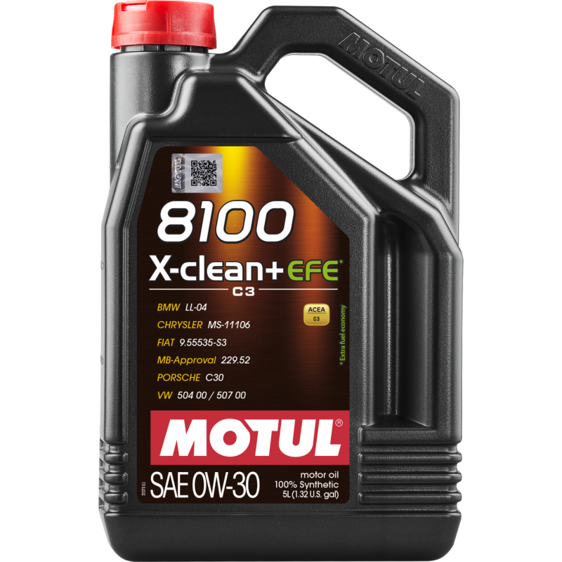 Motul 111678 5L 8100 X-Clean + EFE 0W30 Full Synthetic Engine Oil