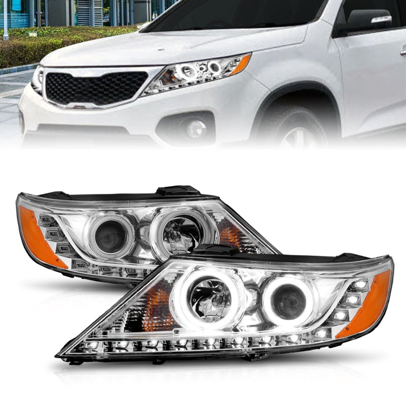 ANZO 111249 2013 fits Kia 11-20 Sorento Projector Headlights w/ Halo Chrome (CCFL)