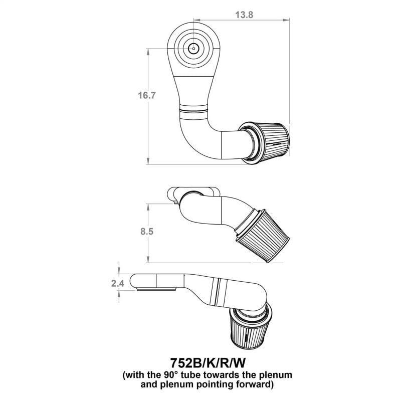 Spectre 752 Plenum Kit Low w/Driver Side 45/90 Degree Tube