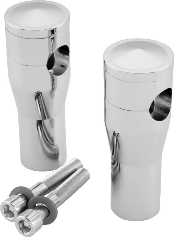Bikers Choice 601951 4 Inch Chrome Smooth Top Risers for BC or DNA Springer Fro