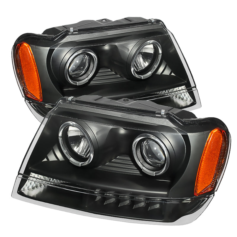 5077028 Xtune fits Jeep 99-04 Grand Cherokee Projector Headlights LED Halo Bla