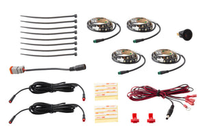 Diode Dynamics DD0443 RGBW Footwell Strip Kit 4pc Multicolor