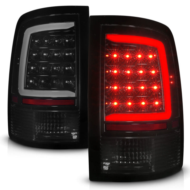 ANZO 311453 fits Dodge 09-18 Ram 1500 Full LED Tailights w/ Sequential Black Housing/Smoke Lens