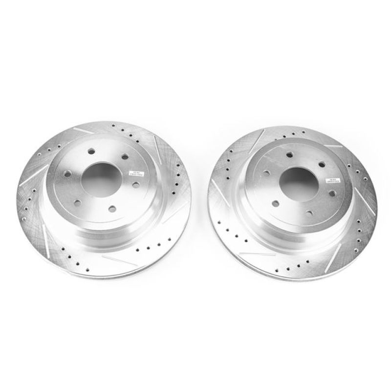 PowerStop fits Nissan 16-18 Titan XD Rear Evolution Drilled & Slotted Rotors -