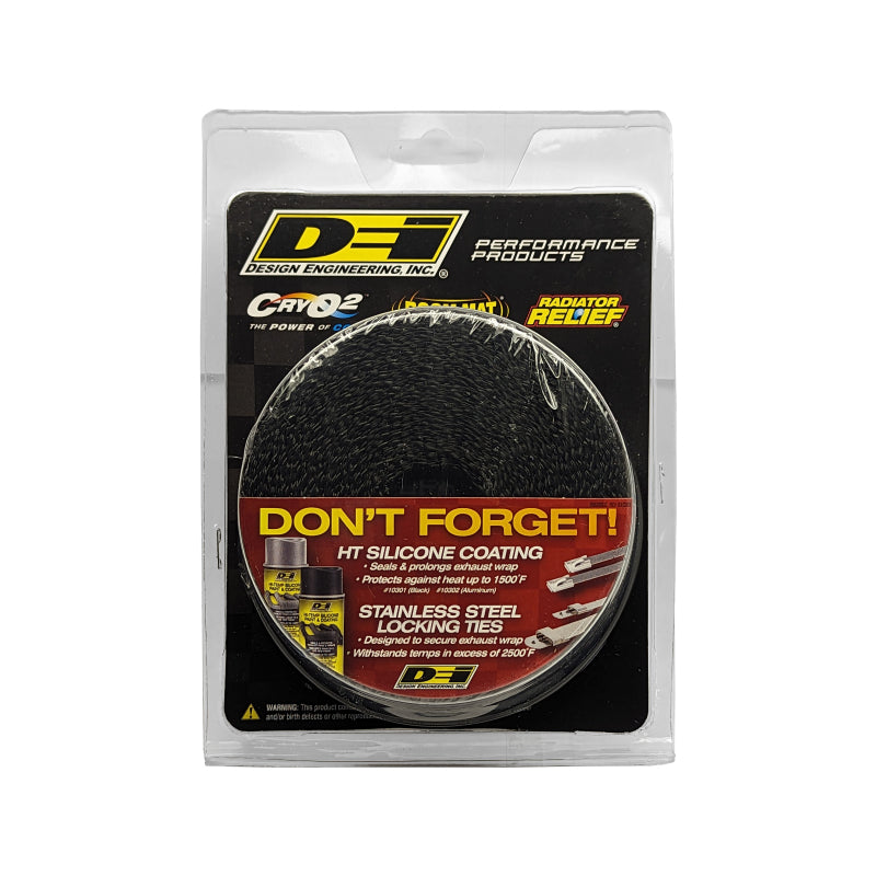 DEI  10004 Exhaust Wrap 2in x 25ft - Titanium - Black