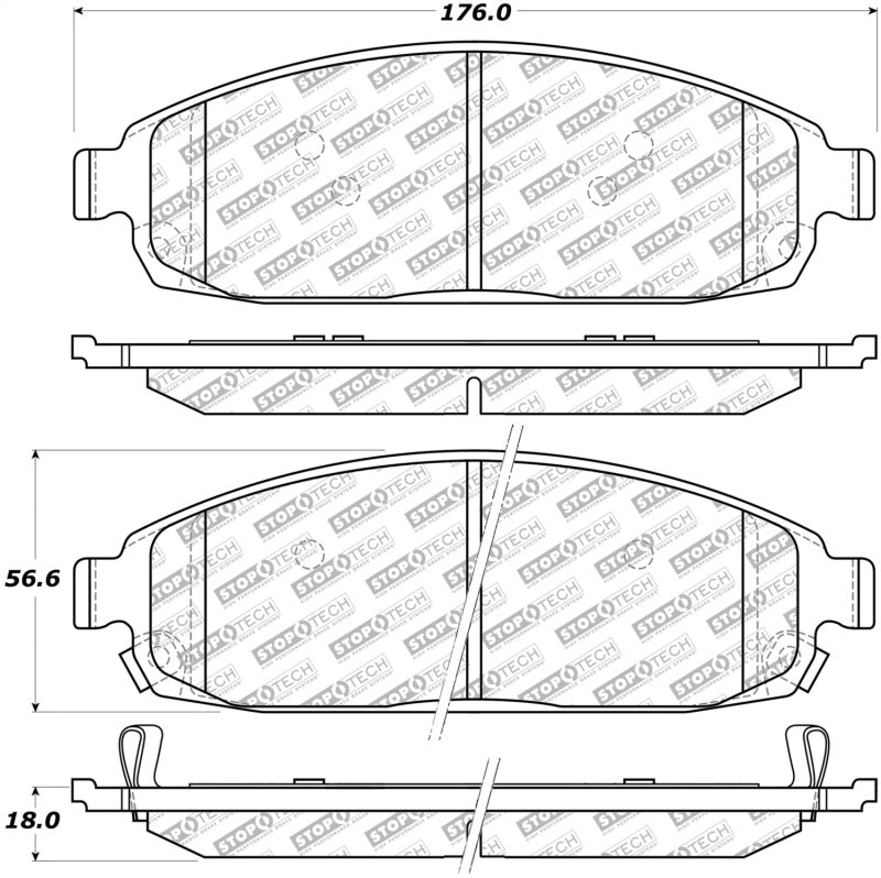 Stoptech 305.108 Street Select Brake Pads - Front