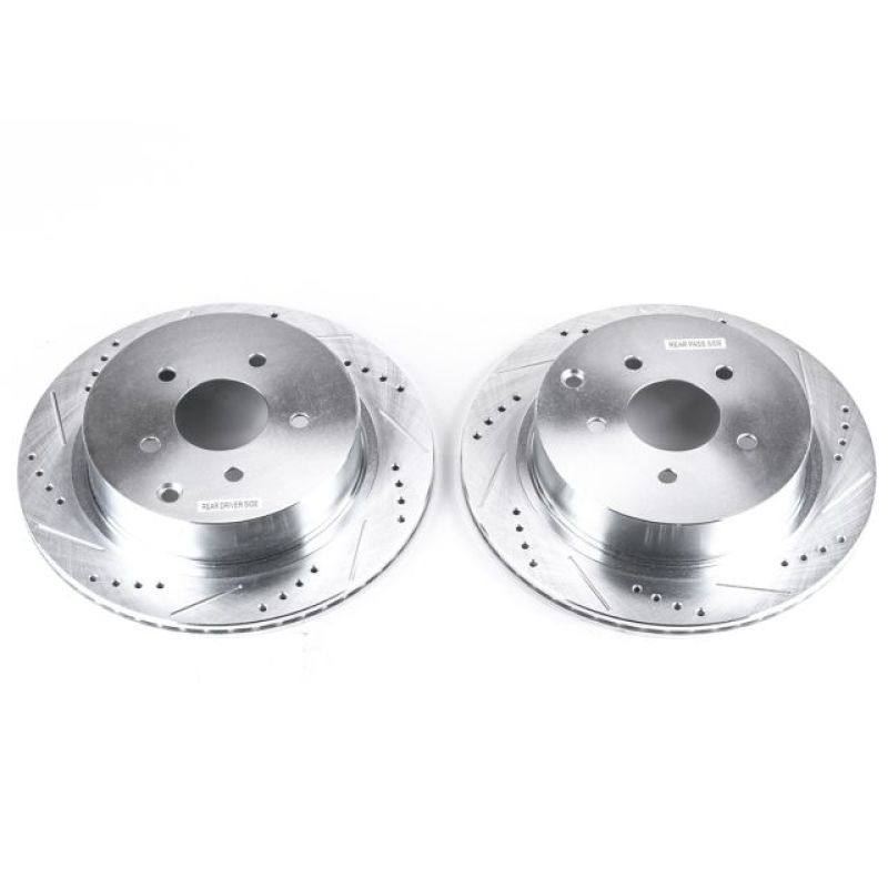 PowerStop fits Infiniti 03-12 FX35 Rear Evolution Drilled & Slotted Rotors -