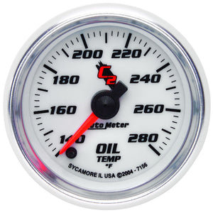 AutoMeter 7156 Autometer C2 52mm 140 - 280 Deg. F Electronic Oil Temp Gauge