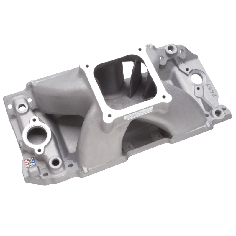 Edelbrock 2897 Manifold BBC Super Victor 632 Tall Deck Conventional Rect Port Heads