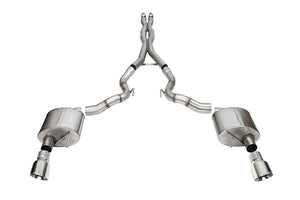 CORSA Performance 21270 Corsa 24+ fits Ford Mustang GT Conv. Xtreme CatBack Ex. Sys. 3.0in Dual Rear Exit w/4.5in Pro Series Tip